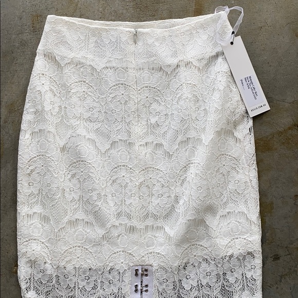 Asilio ivory lace midi skirt size XS NWT *FLAW SEE PICS - Picture 12 of 16
